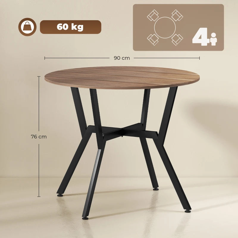 Diagrama de medidas de la mesa de comedor Fabrik con dimensiones en centímetros