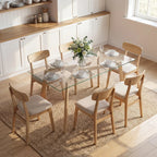 Mesa de Comedor Glasán 150 cm para 6 Personas con Tablero de Vidrio Templado y Patas de Acero