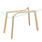 Mesa de Comedor Glasán 150 cm para 6 Personas con Tablero de Vidrio Templado y Patas de Acero