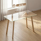 Mesa de Comedor Glasán 150 cm para 6 Personas con Tablero de Vidrio Templado y Patas de Acero