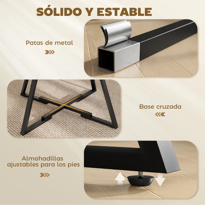  Patas de metal negro en forma de Z con base en cruz de la mesa Osteria