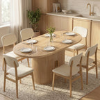 Mesa Rolán integrada en un comedor de estilo farmhouse con seis comensales