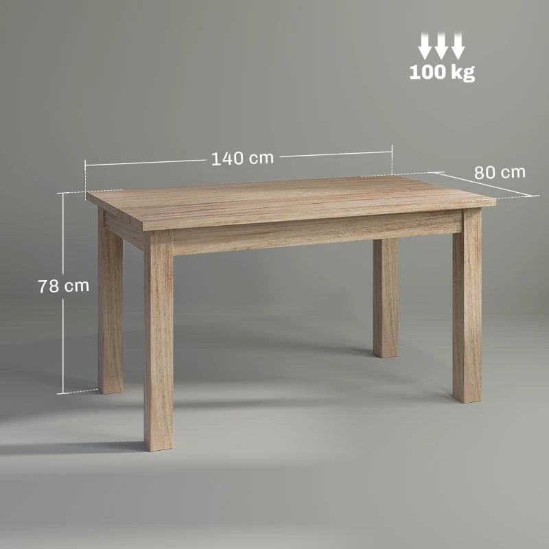 Diagrama de medidas de la mesa de comedor Tischero con dimensiones en centímetros