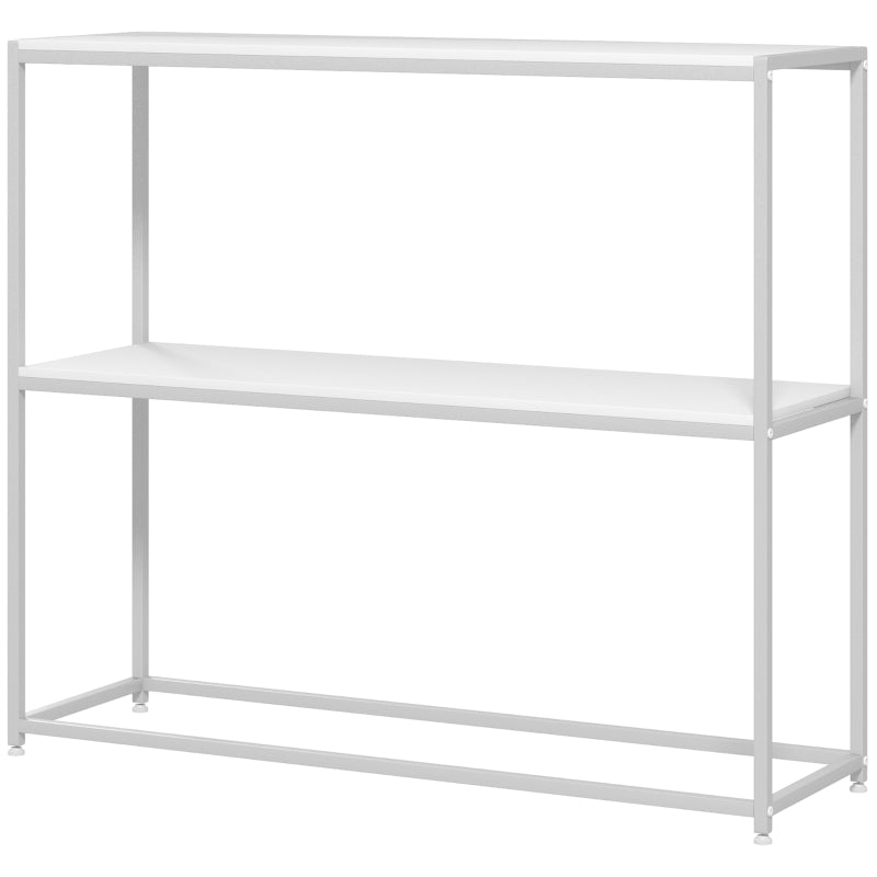 Mesa consola Aurora blanca de estilo moderno en un recibidor luminoso