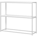 Mesa consola Aurora blanca de estilo moderno en un recibidor luminoso