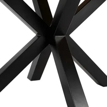 Mesa de Comedor Nogal Dallas 180x90 cm con Tapa de 40 mm y Estructura de Metal Negro