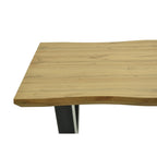 Mesa de Comedor Industrial Denver 180x90 cm con Estructura de Metal Negro y Tapa de Madera de 40 mm