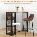 Estantes de la mesa Detroit con accesorios de bar ordenados