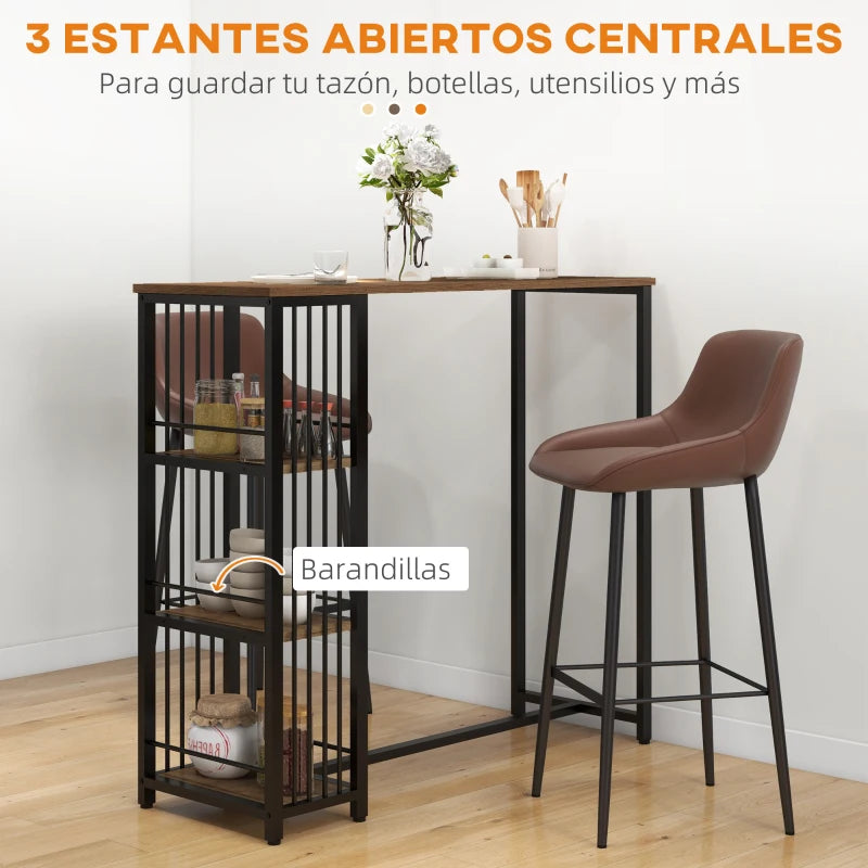 Estantes de la mesa Detroit con accesorios de bar ordenados