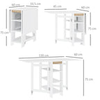 Diagrama con las medidas de la mesa plegable de 120x60x75 cm