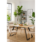 Mesa Portland en un comedor moderno rodeada de sillas