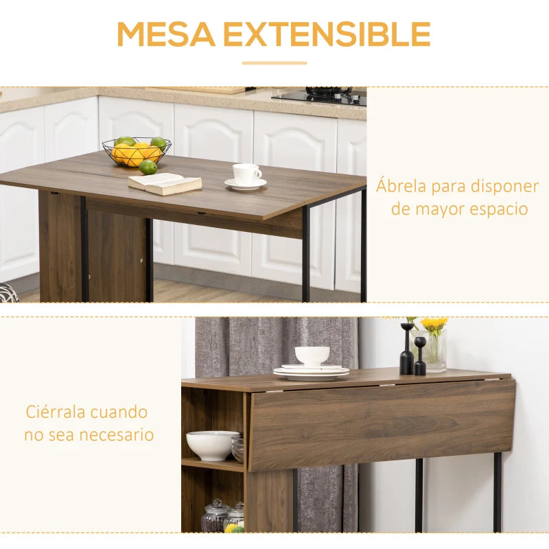 Mesa de bar Tinos con el ala plegada para ahorrar espacio