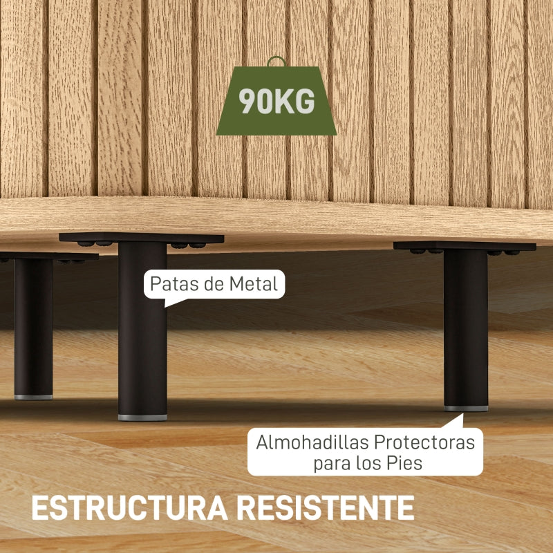 Detalle de las patas de acero negras de la mesita de noche