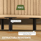 Detalle de las patas de acero negras de la mesita de noche