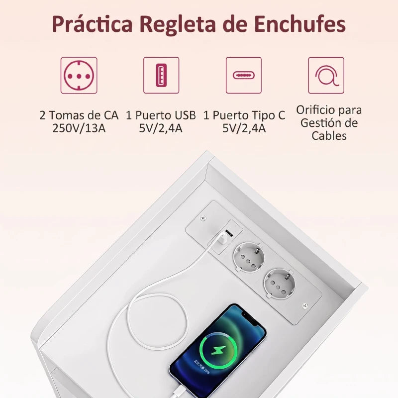 Móvil cargándose sobre la bandeja superior con borde elevado