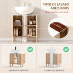 Recorte en U del mueble Ambrosel para las tuberías del lavabo