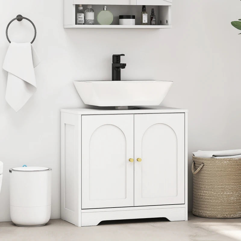 Mueble Arcelune bajo un lavabo en un baño elegante
