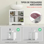 Recorte en U del mueble Arcelune para las tuberías