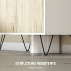 Patas de acero negro en horquilla que elevan el mueble del suelo