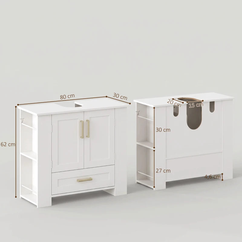 Medidas del mueble bajo lavabo Belcourt de 80x30x62 cm