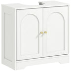Mueble bajo lavabo Arcelune blanco con puertas en arco y pomos dorados
