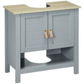 Mueble bajo lavabo Halvard en gris con sobre de madera natural
