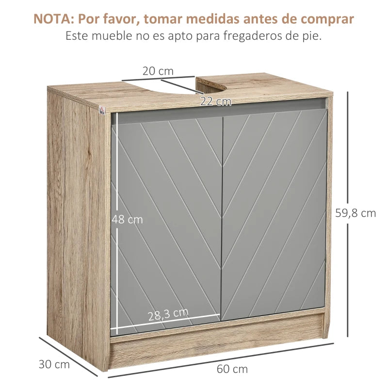 Medidas del mueble bajo lavabo Thornewick de 60x30x59,8 cm
