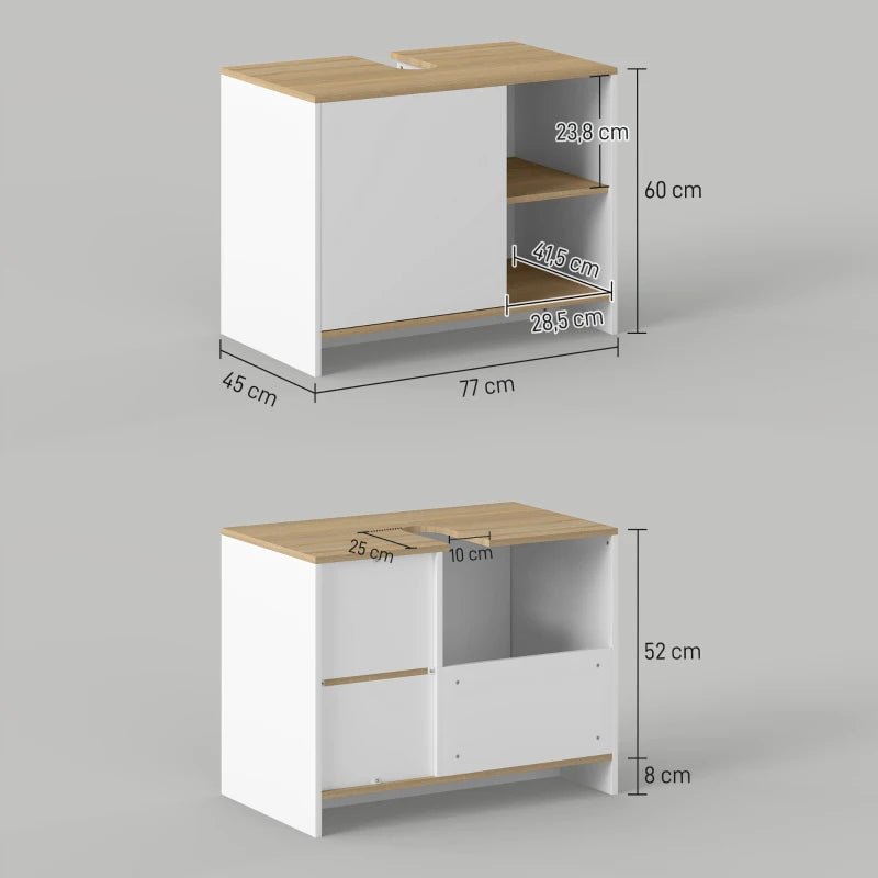 Medidas del mueble bajo lavabo Tovaren de 77x45x60 cm