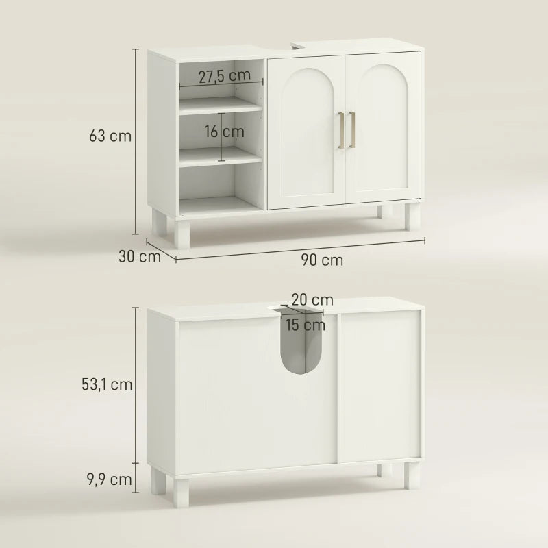 Medidas del mueble bajo lavabo Vellaine de 90x30x63 cm