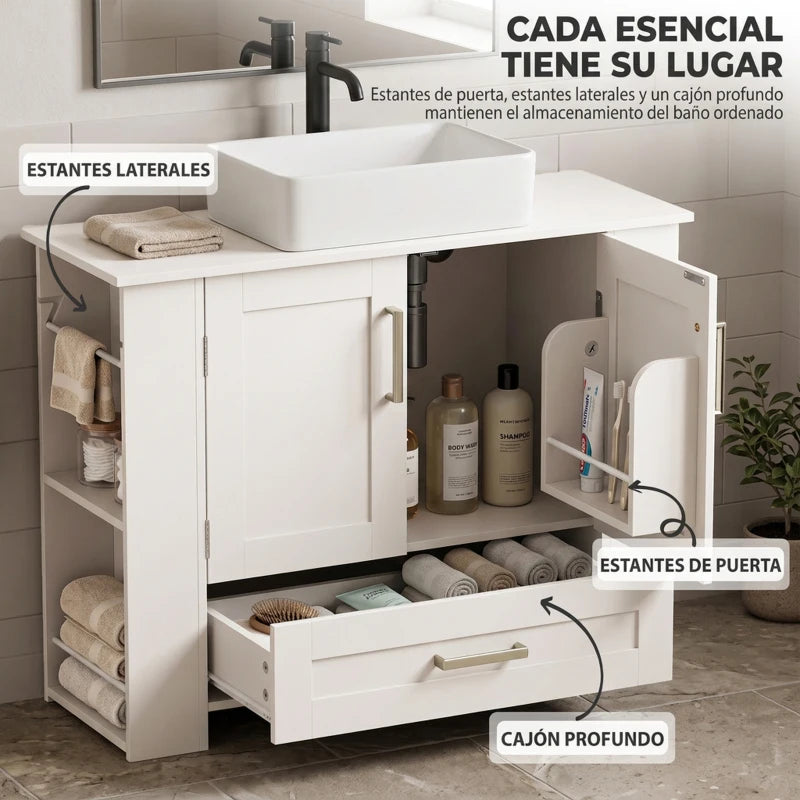 Estantes interiores en las puertas del mueble Belcourt