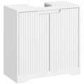 Mueble bajo lavabo Bouillon blanco acanalado en un baño moderno