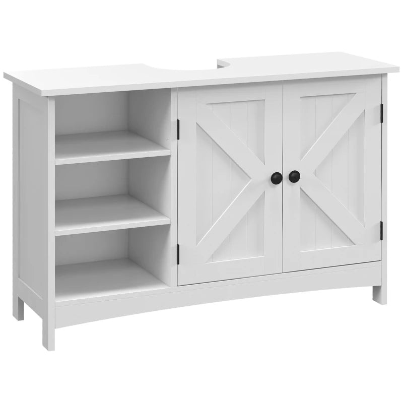 Mueble bajo lavabo Bulnes en blanco con 2 puertas en un baño moderno