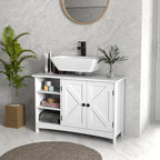 Mueble bajo lavabo Bulnes colocado en un baño pequeño y ordenado