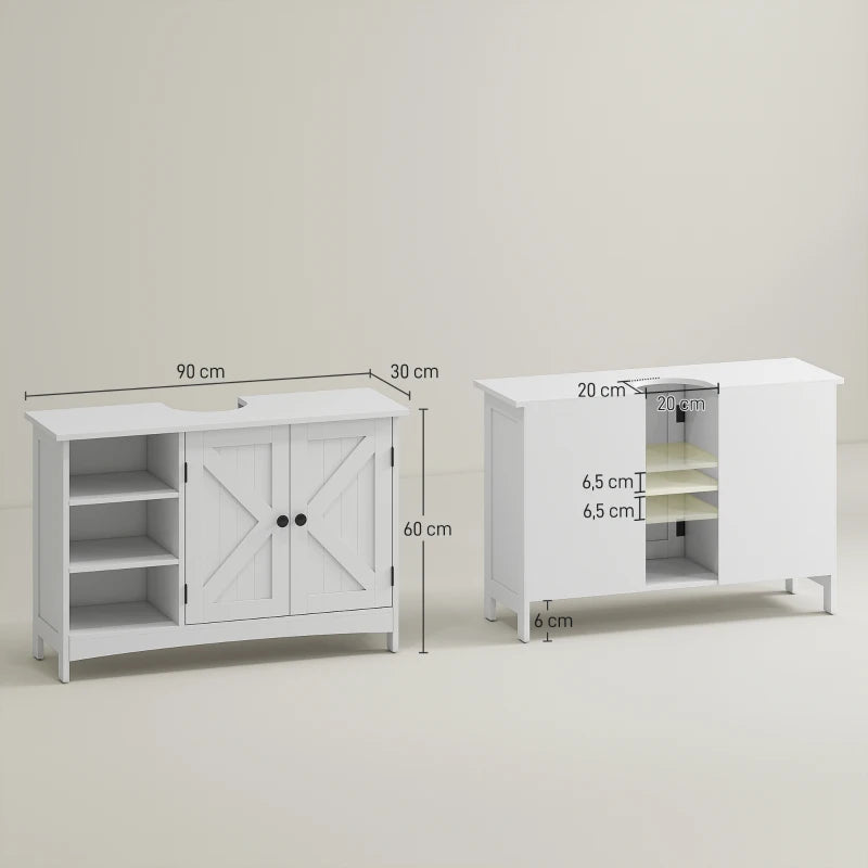 Diagrama de medidas del mueble bajo lavabo Bulnes en centímetros