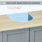 Recorte en U en todos los niveles del mueble Halvard