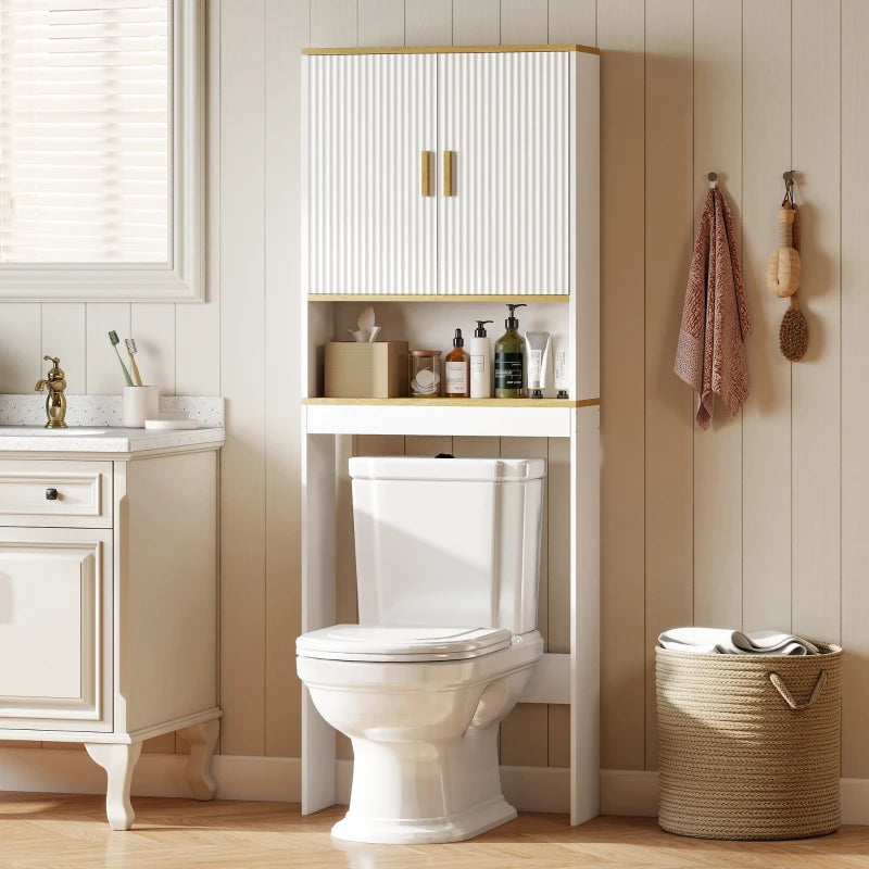 Mueble Inodoro Zascandil integrado en un baño decorado en blanco y roble