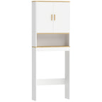 Mueble Inodoro Zascandil blanco y roble con armario y estante abierto