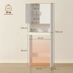 Plano técnico con las medidas del Mueble Inodoro Zascandil 64x20x170,5 cm