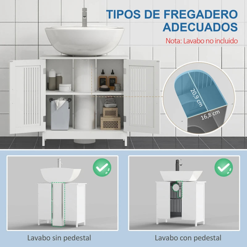 Recorte en U del mueble Lattimer para las tuberías