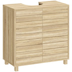 Mueble bajo lavabo Helsinki en madera natural con puertas de listones