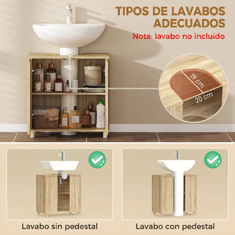 Recorte en U del mueble Helsinki para ocultar tuberías