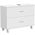 Mueble bajo lavabo Vesta en blanco visto de frente sobre fondo neutro