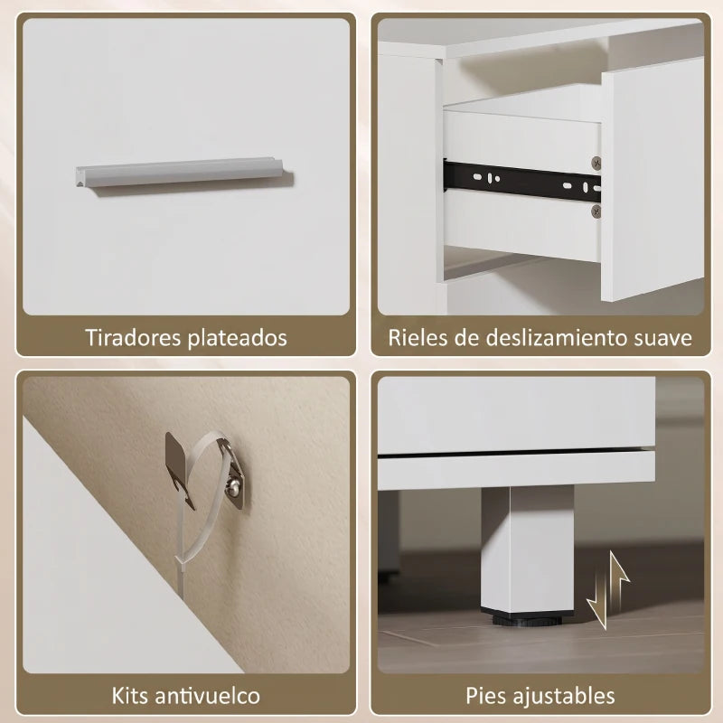 Patas ajustables y sistema antivuelco del mueble bajo lavabo Vesta