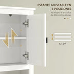 Compartimento abierto superior para tener a mano toallas y decoración