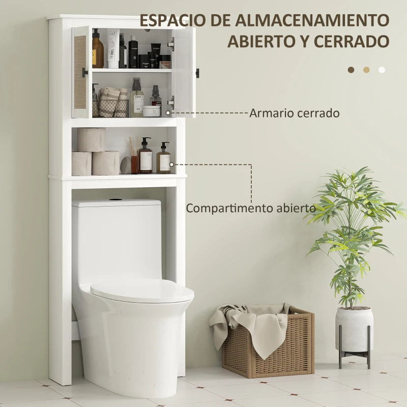 Compartimento abierto superior para tener a mano toallas y decoración