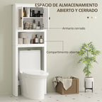Compartimento abierto superior para tener a mano toallas y decoración