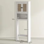 Esquema de medidas del mueble sobre inodoro: 60 cm de ancho, 19,5 cm de fondo y 160 cm de alto