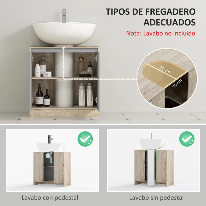 Recorte en U del mueble Thornewick para las tuberías