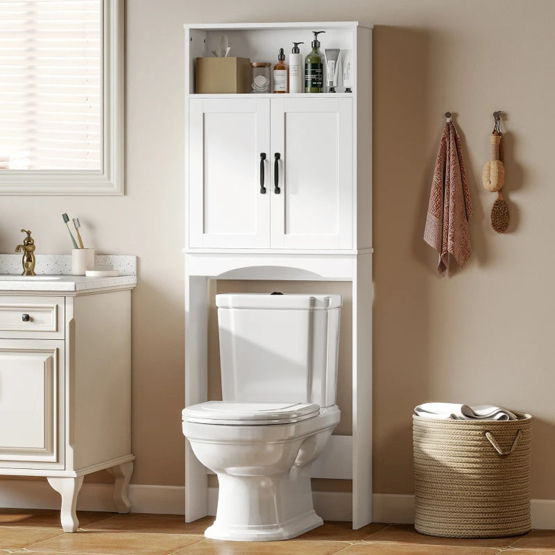 Mueble sobre inodoro Tiedra en un baño moderno y ordenado