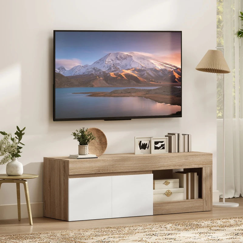 Mueble de TV Mueble TV Alvar en un salón moderno con televisor